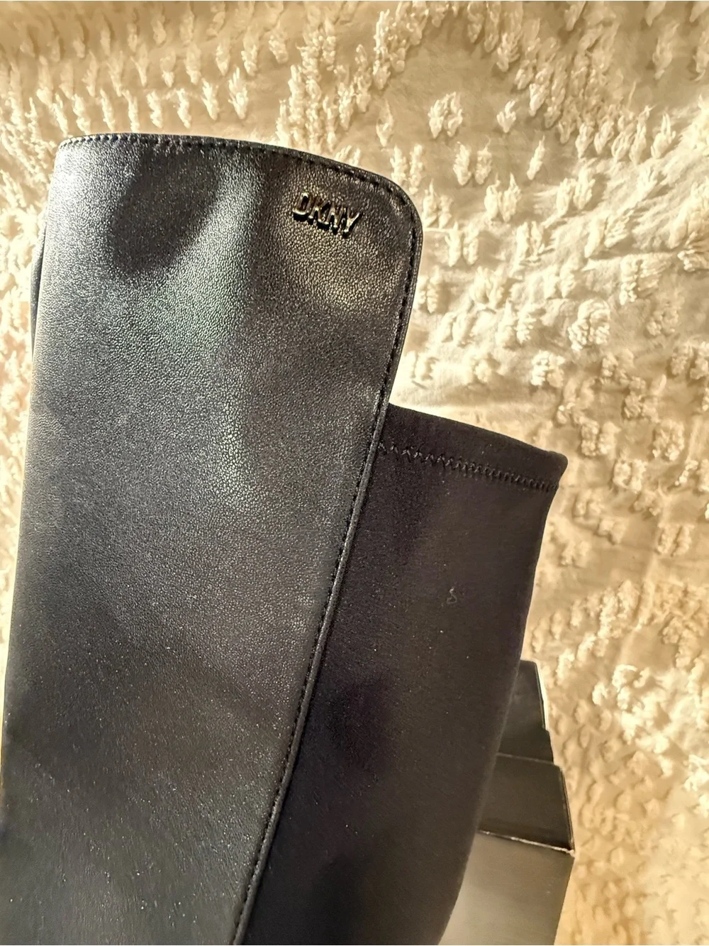 DKNY Black Knee High Block Heel Boots #711